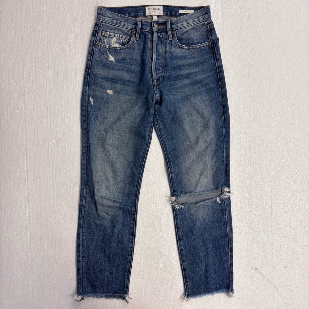 FRAME  Le Original denim jeans Woman’s size 26 Distressed Made In USA 100% Cottn